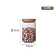 Wood Lid Glass Airtight Canister Kitchen Storage Jars